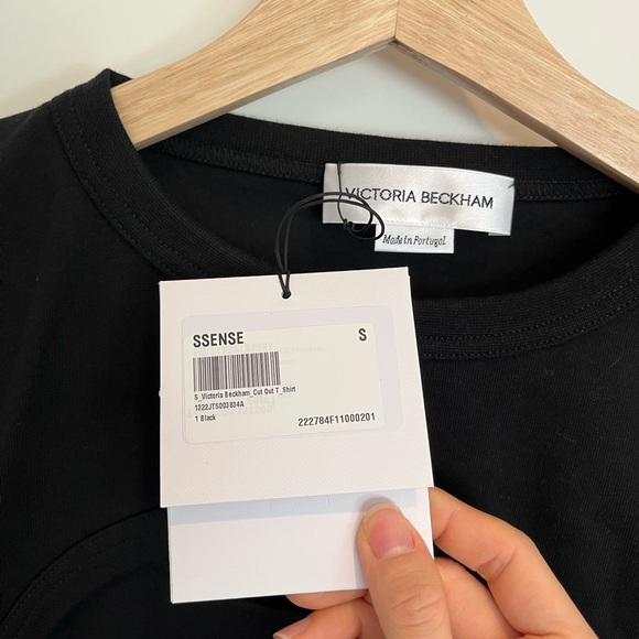 NWT VICTORIA BECKHAM Cutout Jersey T-Shirt | Size Small - Picture 10 of 12
